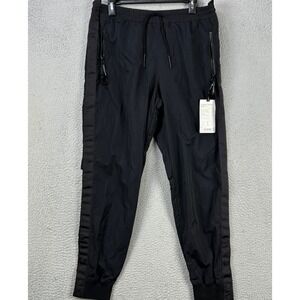 Athleta Allyson Felix Women Legend Track Pants Medium Black Nylon Zip Pocket NEW